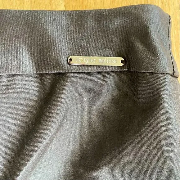 Women’s Brown Gray Shiny Leather Leggings skinny straight leg disco pants - Picture 7 of 7